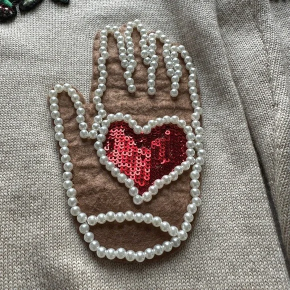 Alice + Olivia Bradford Embellished Grandpa Cardigan Butterfly Hamsa LOVE XS - Picture 7 of 16